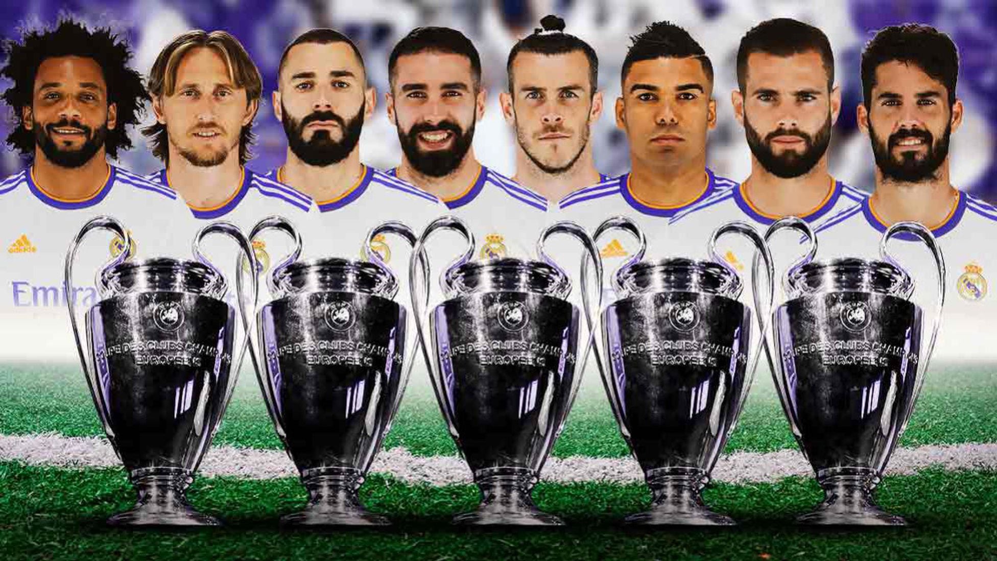 ¿Cuántos jugadores del Real Madrid tiene 5 Champions