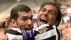 Amigos, hoy rivales. Zidane y Conte coincidieron en la Juve y ahora son rivales en los banquillos.