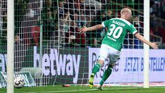 Klaasen celebra el primer gol del Bremen contra el Wolfsburgo.