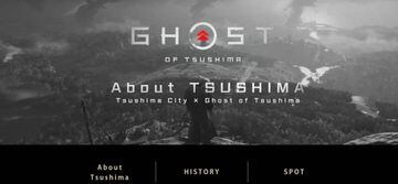 Ghost of Tsushima, captura del sitio web.