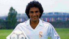Hugo S&aacute;nchez posa con la camiseta del Real Madrid