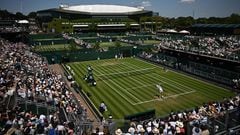 Tennis - Wimbledon - All England Lawn Tennis and Croquet Club, London, Britain - July 7, 2023 General view of court 12 during the third round match between Italy’s Lorenzo Musetti and Poland’s Hubert Hurkacz REUTERS/Dylan Martinez