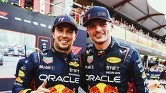 Los pilotos de Red Bull Racing, Sergio Pérez y Max Verstappen