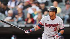 CHICAGO, ILLINOIS - OCTOBER 05: Luis Arraez #2 of the Minnesota Twins at bat against the Chicago White Sox during the second inning at Guaranteed Rate Field on October 05, 2022 in Chicago, Illinois.   Michael Reaves/Getty Images/AFP