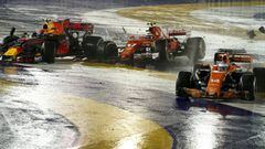 Max Verstappen, Kimi Raikkonen y Fernando Alonso.