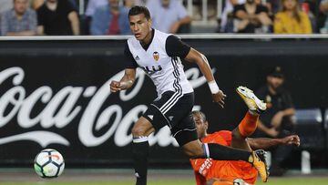 Jeison Murillo en el partido entre Valencia y M&aacute;laga por la Liga Espa&ntilde;ola 2017/18