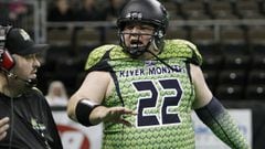 2/9/14 2:02:29 PM -- Highland Heights, KY, U.S.A; Jared Lorenzen (22) quarterback for the Northern Kentucky River Monsters during the first quarter. Mandatory Credit: Frank Victores -USA TODAY Sports, Gannett ORG XMIT:  US 130659 Lorenzen 2/9/2014 [Via MerlinFTP Drop]