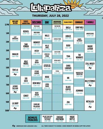 Lollapalooza: horarios y artistas del 28 de julio