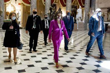 First step | US Speaker of the House Nancy Pelosi walks from the House floor to her office on Capitol Hill in Washington, DC, USA.