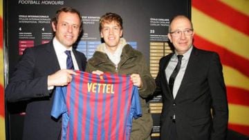 Sebastian Vettel is another F1 star with a passion for the Camp Nou.