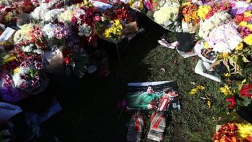 Tributes to former Stoke City and England goalkeeping legend Gordon Banks lay on the ground outside the bet365 Stadium ahead of his funeral on March 4 2019 in Stoke-on-Trent, England.  Gordon Banks, considered one of the finest goalkeepers of all time, ha