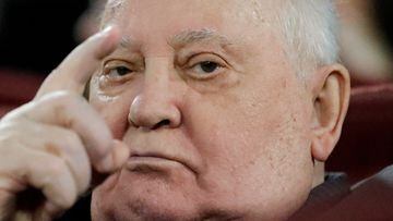 FILE PHOTO: Former Soviet President Mikhail Gorbachev gestures as he attends the Russian premiere of the documentary film "Meeting Gorbachev" in Moscow, Russia November 8, 2018. REUTERS/Tatyana Makeyeva/File Photo