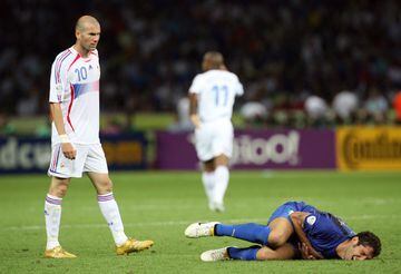French midfielder Zinedine Zidane looks on after head butting Italian defender Marco Materazzi
