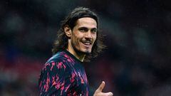 Manchester United's Edinson Cavani gives a thumb up before the Premier League match at Old Trafford, Manchester. Picture date: Monday May 2, 2022. (Photo by Martin Rickett/PA Images via Getty Images)
