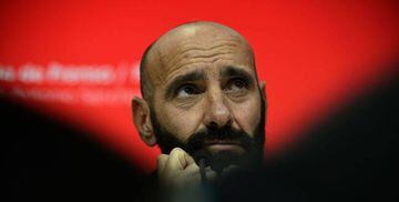 Sevilla's Sports director Ramon Rodriguez Verdejo aka Monchi looks on during a press conference held to announce that he will leave the Sevilla FC
