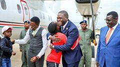 Faith Kipyegon, a su llegada a Kenia.