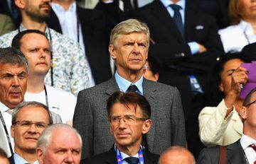 Arsenal manager Arsene Wenger is seen in the stand prior to the UEFA EURO 2016 round of 16 match between Wales and Northern Ireland at Parc des Princes