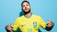 DOHA, QATAR - NOVEMBER 20: Neymar of Brazil poses during the official FIFA World Cup Qatar 2022 portrait session on November 20, 2022 in Doha, Qatar. (Photo by Buda Mendes - FIFA/FIFA via Getty Images)
