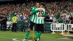 Juan Miguel Jimenez Juanmi and Rodri Sanchez of Real Betis  during the La Liga match between Real Betis and Elche CF played at Benito Villamarin Stadium on August 15, 2022 in Sevilla, Spain. (Photo by Antonio Pozo / Pressinphoto / Icon Sport)