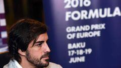 McLaren Honda&#039;s Spanish driver Fernando Alonso speaks during an interview with AFP in Baku on March 8, 2016, ahead of a Formula One Grand Prix to be held in the city for the first time, from June 17 to 19, 2016. 