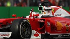 Vettel, con el Ferrari en el GP de M&eacute;xico 2016.