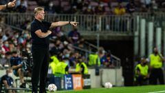 Ronald Koeman, head coach of FC Barcelona, gestures during the UEFA Champions League, football match played between FC Barcelona and Bayern Munich at Camp Nou Stadium on September 14, 2021, in Barcelona, Spain. AFP7  14/09/2021 ONLY FOR USE IN SPAIN