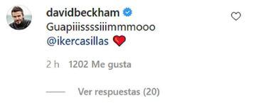 Captura del comentario de David Beckham.
