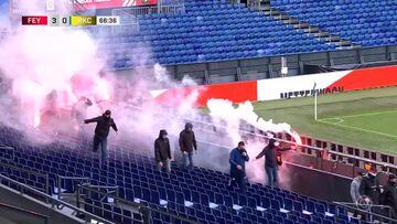 Ultras del Feyenoord irrumpen con bengalas e interrumpen partido