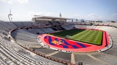 Panorámica del Estadio Olímpico Lluís Companys de Montjuïc, en Barcelona.