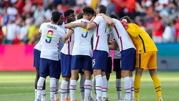 Jun 1, 2022; Cincinnati, Ohio, USA; Members of the United States huddle prior to the game against Morocco during an International friendly soccer match at TQL Stadium. Mandatory Credit: Katie Stratman-USA TODAY Sports