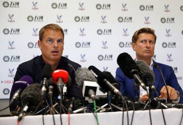 De Boer speaks to the media alongside Crystal Palace chairman Steve Parish after being confirmed as the Premier League club's new manager.