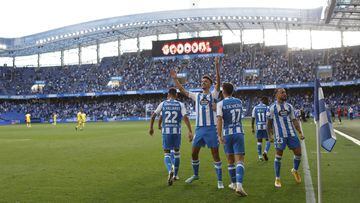 Partido Deportivo de La Coruña -  Badajoz. gol Quiles