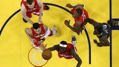 OAKLAND, CALIFORNIA - JUNE 07: Pascal Siakam #43 of the Toronto Raptors eyes the ball against the Golden State Warriors during Game Four of the 2019 NBA Finals at ORACLE Arena on June 07, 2019 in Oakland, California.
