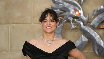 LONDON, ENGLAND - MARCH 23: Michelle Rodríguez attends the UK Premiere of "Dungeons & Dragons - Honour Among Thieves" on March 23, 2023 in London, England. (Photo by Kate Green/Getty Images for eOne)