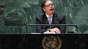 Colombia's President Gustavo Petro addresses the 78th Session of the U.N. General Assembly in New York City, U.S., September 19, 2023.  REUTERS/Mike Segar