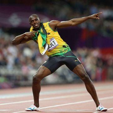 Bolt celebra uno de sus muchos triunfos.