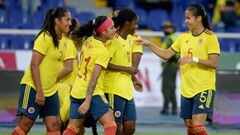 Jugadoras de la Selecci&oacute;n Colombia Femenina en un partido amistoso en Cali