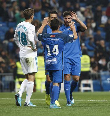 Álvaro Portilla celebrates his goal at the Bernabéu