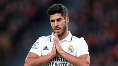 BILBAO, SPAIN - JANUARY 22: Marco Asensio of Real Madrid CF react during the LaLiga Santander match between Athletic Club and Real Madrid CF at San Mames Stadium on January 22, 2023 in Bilbao, Spain. (Photo by Ion Alcoba/Quality Sport Images/Getty Images)