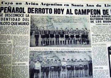 Partido 1: Peñarol (Uruguay)-Jorge Wilstermann (Bolivia) 7-1 (19-04-1960).