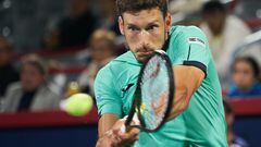 Montreal (Canada), 12/08/2022.- Pablo Carreno Busta of Spain in action against Jack Draper of England during the men's quater-finals of the ATP National Bank Open tennis tournament, in Montreal, Canada, 12 August 2022. (Tenis, Abierto, España) EFE/EPA/ANDRE PICHETTE
