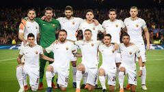 El once del Roma ante el Barcelona, con Florenzi, Pellegrini y De Rossi.