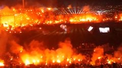 Burn baby burn. PAOK win their first league title in 34 years