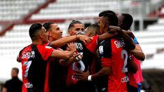Jugadores de C&uacute;cuta Deportivo celebran un gol en la Liga BetPlay