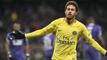 Neymar, celebrando su gol ante el Toulouse.