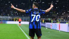 The Inter Milan striker scored early against Salzburg in Group D and made national history in the competition.