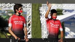 Nairo Quintana y Winner Anacona en la presentaci&oacute;n de los equipos del Tour de Francia.