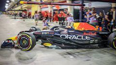 SAKHIR, BAHRAIN - FEBRUARY 24: Max Verstappen of Red Bull on track during day two of F1 Testing at Bahrain International Circuit ahead of Grand Prix in Sakhir, Bahrain on February 24, 2023. (Photo by Ayman Yaqoob/Anadolu Agency via Getty Images)