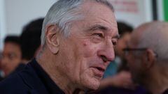 Robert De Niro speaks with media on the red carpet during the premiere of his film "About My Father" in New York City, U.S., May 9, 2023. REUTERS/Shannon Stapleton