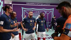 AL KHOR, QATAR - DECEMBER 10: Kylian Mbappe and France players are seen in the tunnel before the second half the FIFA World Cup Qatar 2022 quarter final match between England and France at Al Bayt Stadium on December 10, 2022 in Al Khor, Qatar. (Photo by Michael Regan - FIFA/FIFA via Getty Images)